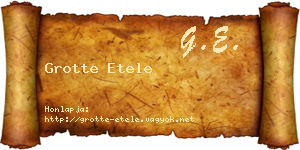 Grotte Etele névjegykártya